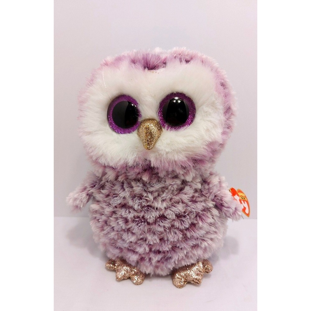 TY BEANIE BOOS MOONLIGHT the Purple Owl‎ Stuffed Plush Animal Toy 6 in